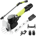 Taille-haie Longue Portée, Coupe-Herbe sans Fil avec 2 Lames, Tige Télescopique De 1,53 M, Doubles Roues Et Housse De Protection, Ciseaux électriques, Sécateur, Jardinier 2 Batteries : Jardin