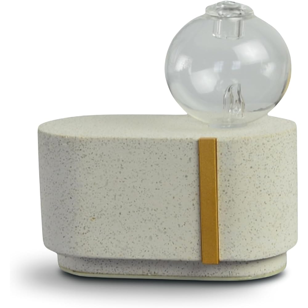 Zen’Arôme Diffuseur d’Huile Essentielle par Nébulisation à Froid Cimio, Conserve Les Vertus des HE pour l’Aromathérapie, Bouton Tactile, en Ciment et Verre, Éclairage LED et Housse de Transport : Hygiène et Santé
