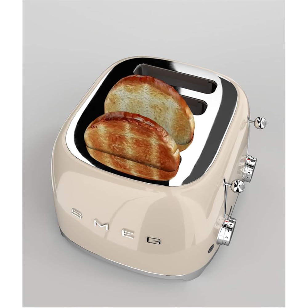 Smeg Grille-pain 4 Tranches TSF03CREU 2000W Crème