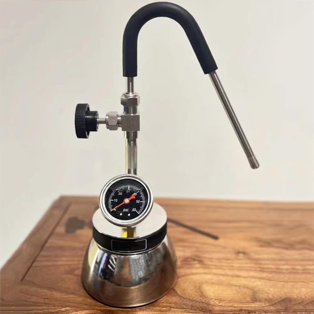 Mousseur À Lait Extérieur, Machine À Mousser l'eau Bouillante À La Vapeur, avec Buse À 3 Trous, Manomètre, Bouilloire en Acier Inoxydable, Chauffage À Flamme Nue Et Plaque À Induction : Cuisine et Maison