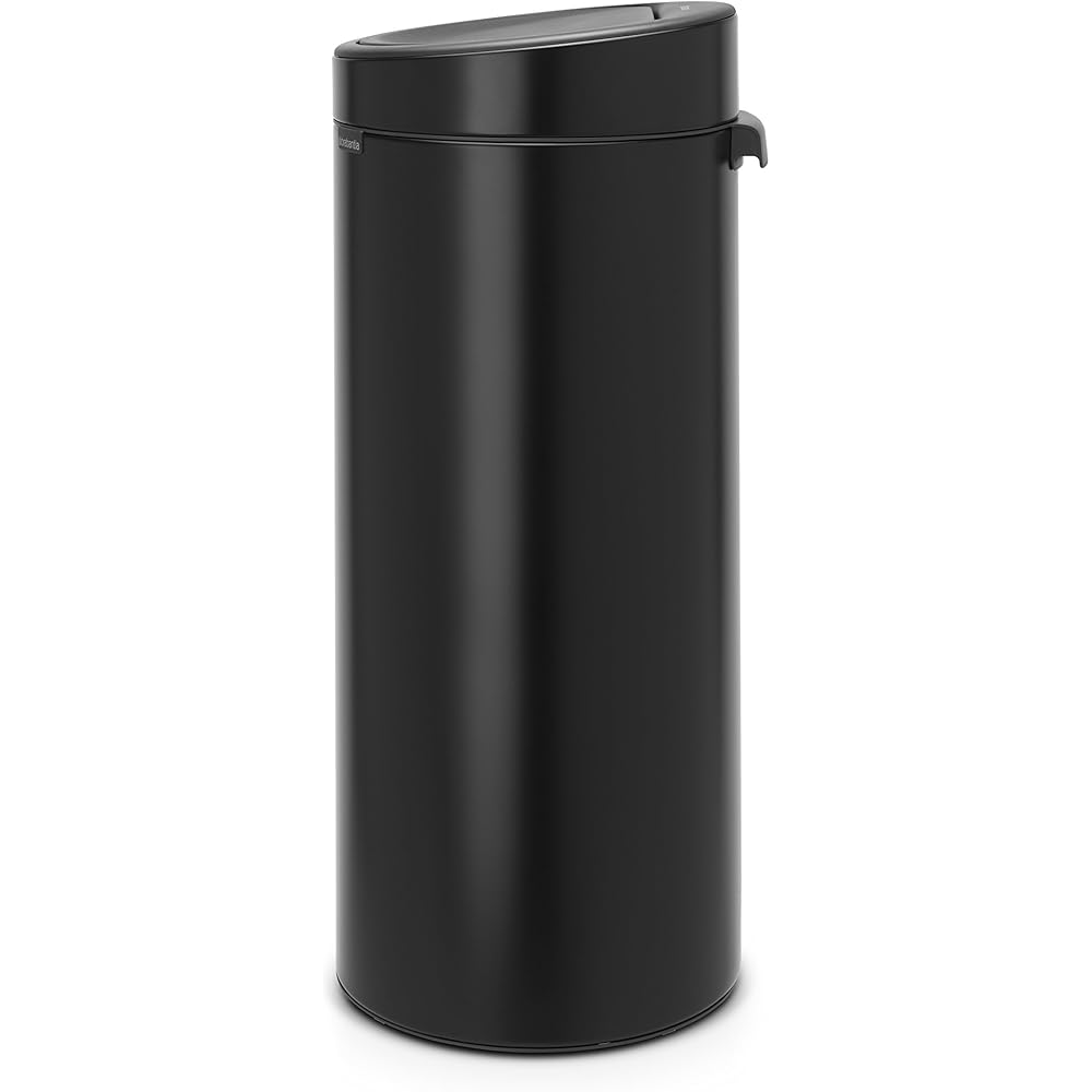 Brabantia - Poubelle Touch Bin unie 30 litres - Noir mat - 115301 : Cuisine et Maison