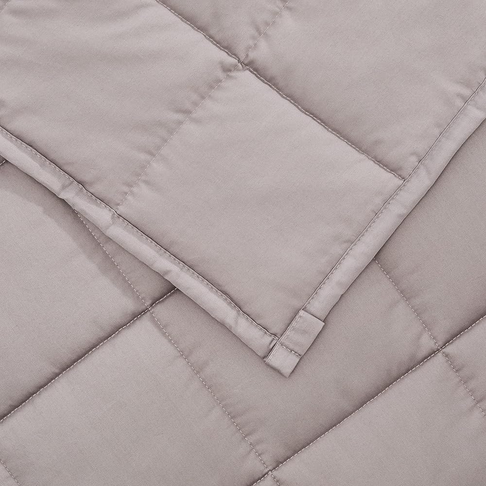 Amazon Basics Couverture lestée en coton pleine ou queen-size toutes saisons 9 kg avec 10 boucles intégrées, 152 cm x 203 cm, gris foncé : Cuisine et Maison