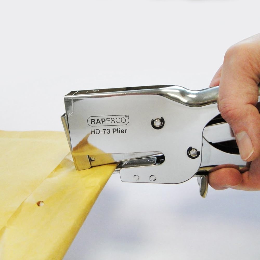 Rapesco 1306 Pince Agrafeuse HD-73 Grande Capacité et Agrafes 2000 de Type 73/12 mm, Capacité de 70 Feuilles, Chrome : Fournitures de bureau