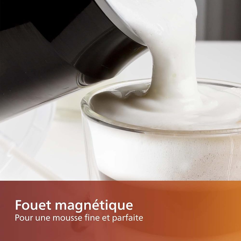 Philips SENSEO Ⓡ Milk Twister - Mousseur à Lait Chaud et Froid, pour 2 Cappucinos, Revêtement Antiadhésif, Noir (CA6500/60) : Cuisine et Maison