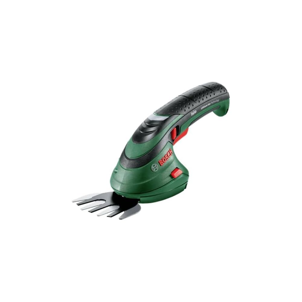 Bosch Home and Garden Cisaille Taille-Herbes sans Fil - Isio Set (3,6 V, Largeur de Lame : 8 cm, dans Sac Souple) Vert : Jardin