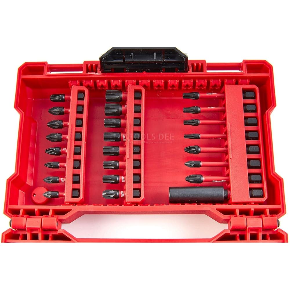 Milwaukee 4932430907 Shockwave Jeu de 56 mèches et embouts de tournevis, rouge : Bricolage