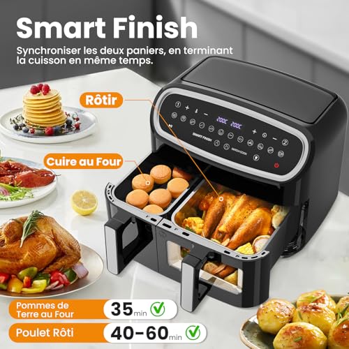 Friteuse sans huile double panier Air Fryer 10L