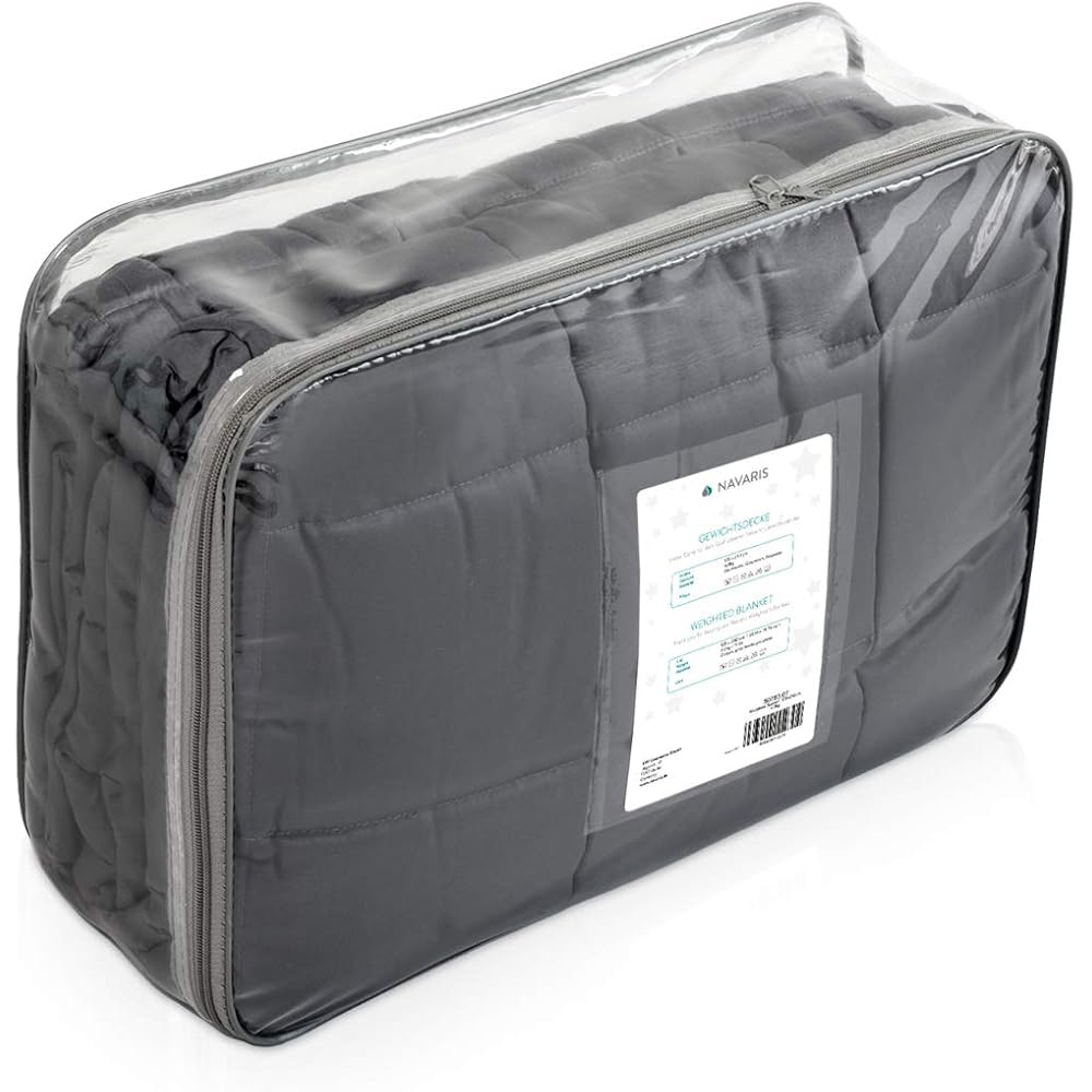 Navaris Couverture Lestée - Couverture Pondérée Relaxante 135x200cm - Contre Insomnie Anxiété - Cocooning - 100% Coton - 8,8kg : Cuisine et Maison
