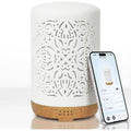 Earnest Living Diffuseur intelligent WiFi pour huiles essentielles Diffuseur en céramique 250 ml avec Alexa Google Home App Contrôle par téléphone LED et arrêt automatique Humidificateur de bureau : Cuisine et Maison