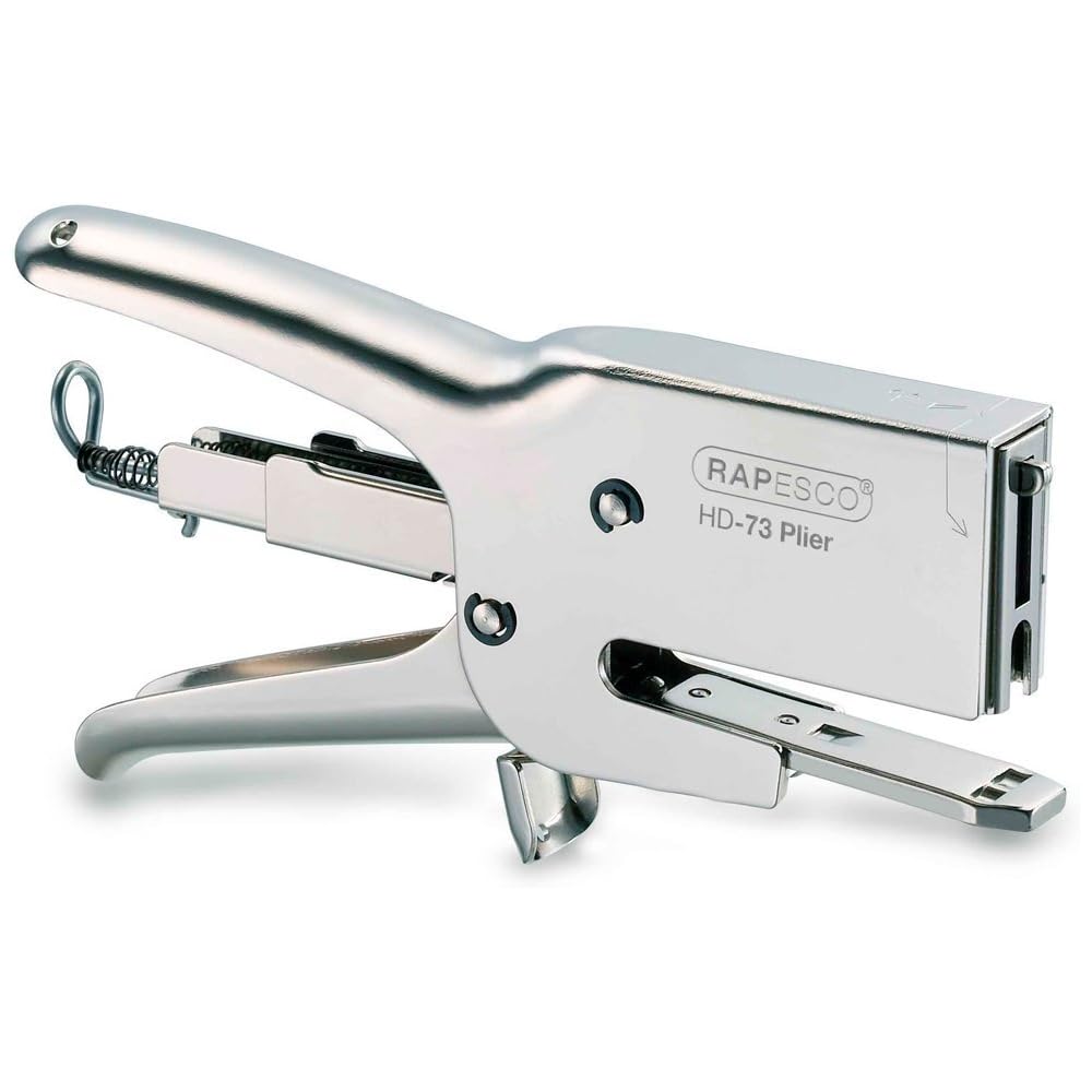 Rapesco 1306 Pince Agrafeuse HD-73 Grande Capacité et Agrafes 2000 de Type 73/12 mm, Capacité de 70 Feuilles, Chrome : Fournitures de bureau