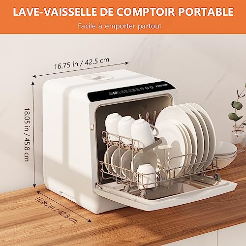 Karlxtom Lave-vaisselle de table compact 6 programmes