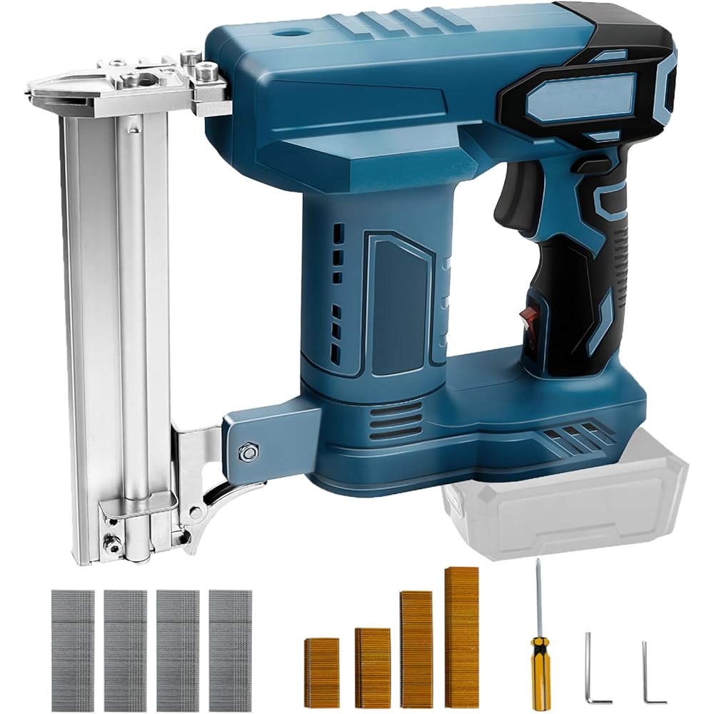 Agrafeuse électrique sans fil compatible avec batterie au lithium Makita 18 V, 100 W, pour bois, avec 500 clous et 500 agrafes : Bricolage