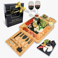Plateau à Fromage en Bambou, Set de Couteaux, Bols en Céramique et Ouvre-vin - Plateau Charcuterie Bois, Choix Parfait pour Gourmets, Cadeaux d'anniversaire, Mariage, Mères : Cuisine et Maison