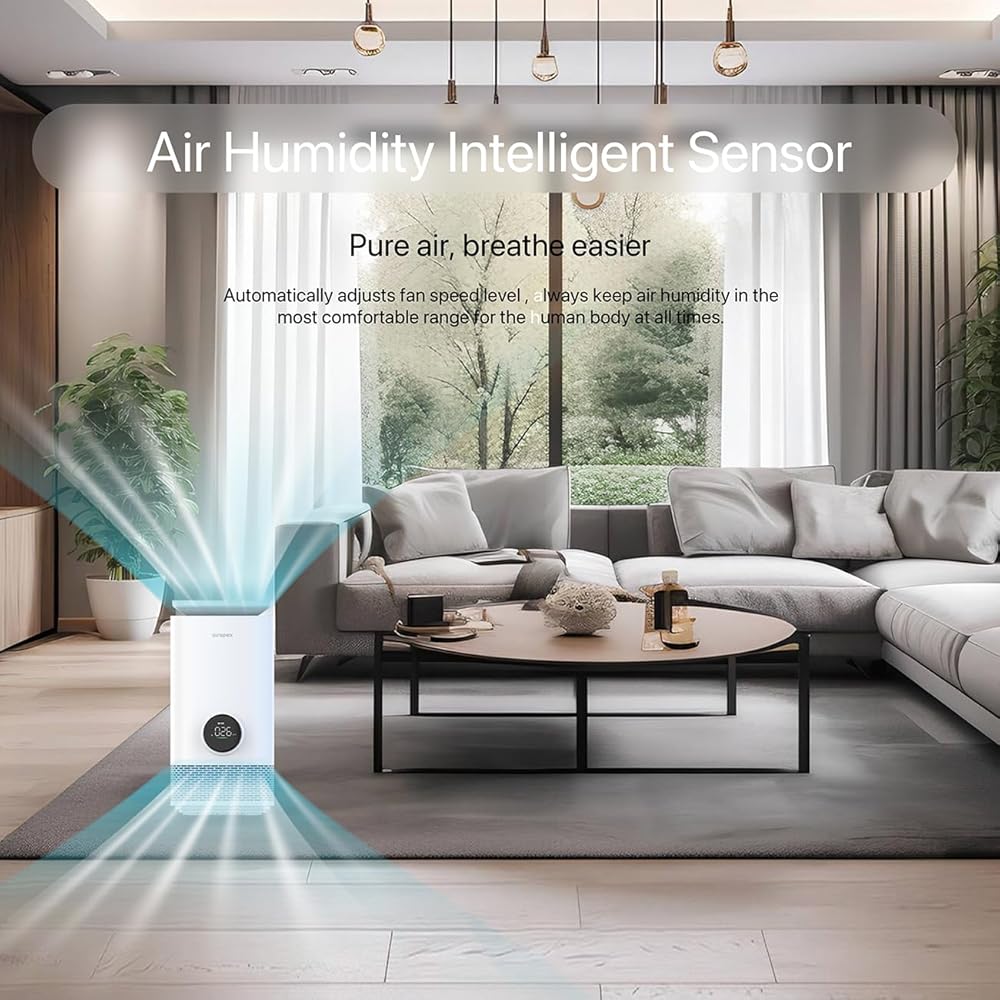AIRAPEX Purificateur d'air et humidificateur évaporatif combiné pour chambre à coucher avec filtre HEPA autonettoyant Nettoyeur d'air Allergies Animaux de compagnie Poussière Fumée Pollen Odeur -T7pro : Cuisine et Maison