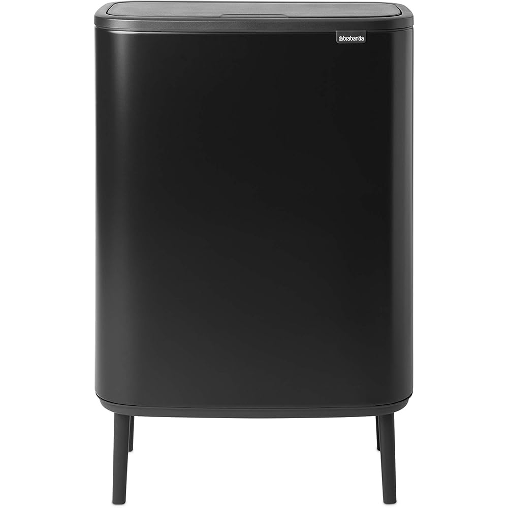 Brabantia - Poubelle 2 x30l - Bo Touch Bin Hi - Poubelle Double Poubelle XXL idéale tri sélectif - Poubelle de Cuisine Garantie 10 ans - Poubelle 60L Ecologique - Noir : Cuisine et Maison