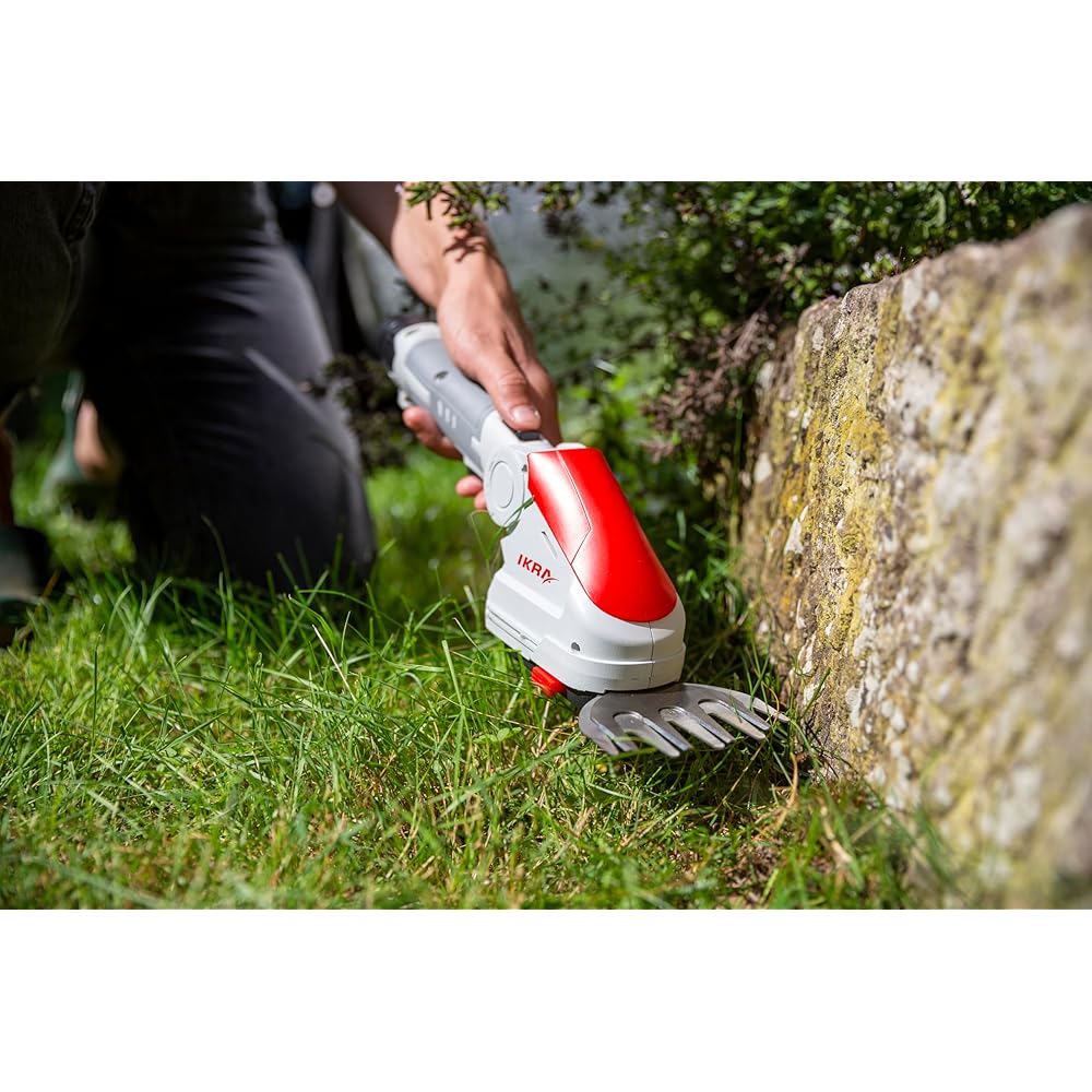 IKRA cisaille à Gazon & Taille-buissons télescopique sans Fil IGBS 1210 F avec Batterie & Chargeur, Lames « Made in Germany » : Jardin
