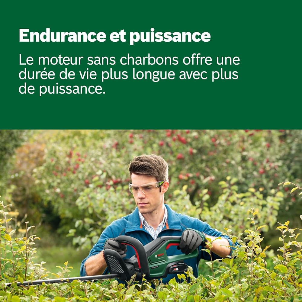 Bosch Home and Garden Taille-Haies sans Fil UniversalHedgeCut 18V-50 (sans Batterie, système 18V, Moteur Brushless, Longueur de la Lame : 50 cm, avec Gants de Jardinage XL, dans Une boîte en Carton) : Jardin