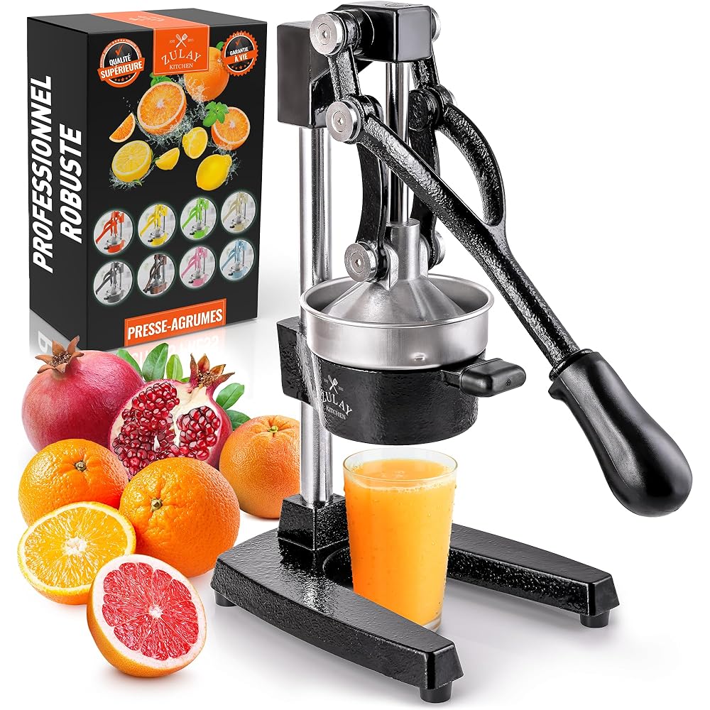 Zulay Kitchen citrus juicer professional - manuel presse-agrumes et orange squeezer - métal citron squeezer - qualité haut de gamme manuel heavy duty juicer orange et citron vert squeezer presse sup : Cuisine et Maison