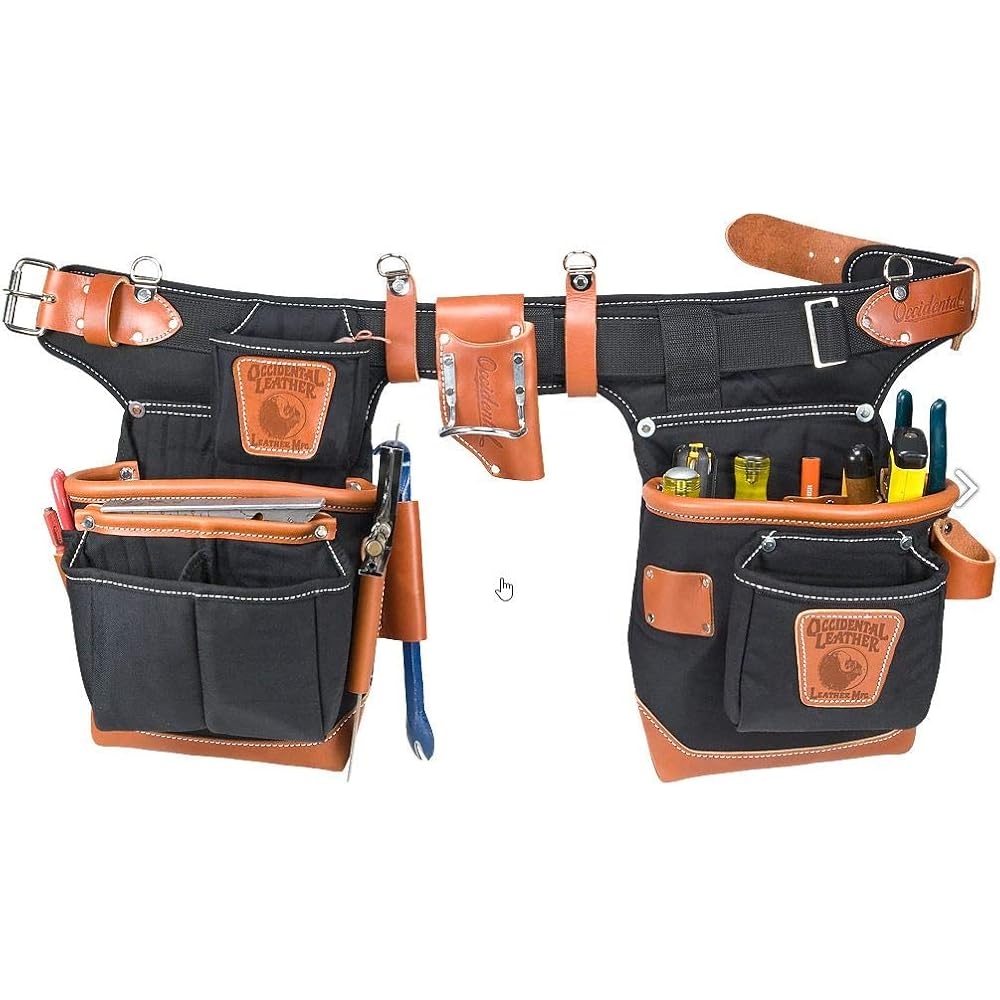 Occidental Leather 9850 Ceinture porte-outils Taille ajustable Noir : Bricolage