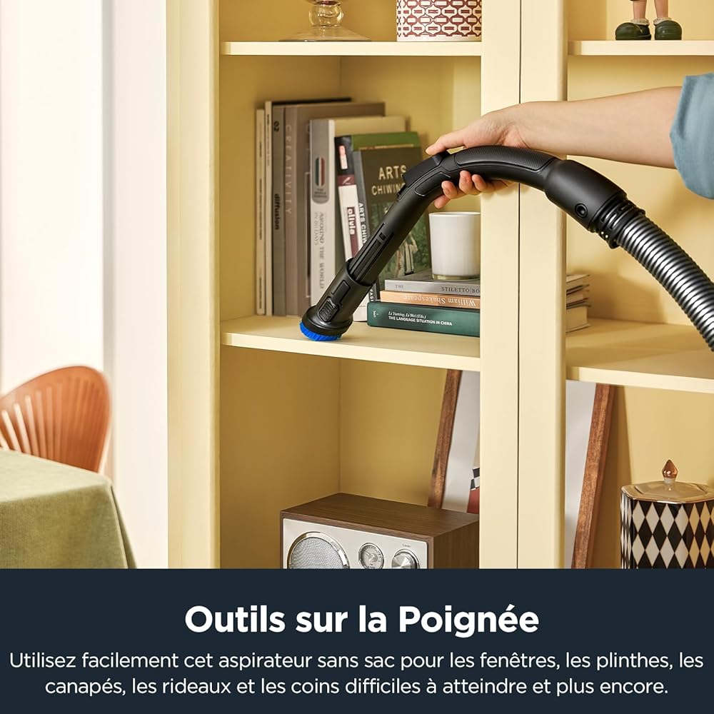 Eureka WhirlWind Aspirateur sans Sac, Aspirateur Traîneau silencieux, Aspirateur Cyclonique Léger et Puissant pour Tapis, Sols Durs, Poils d'Animaux et Poussière, 700W, 1,5L, Bleu : Cuisine et Maison