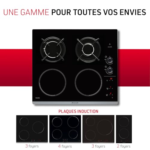 Brandt BPI6413BM Table de cuisson mixte induction/gaz