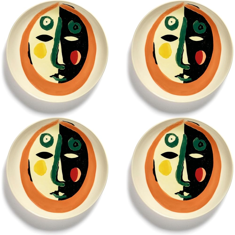 Assiette à Petit-Déjeuner Serax | Vaisselle Feast par Ottolenghi | 4 Assiettes à Dessert | Service de Table en Grès aux Couleurs Assorties | Vaisselle pour Dîner à la Maison, Fête, Noël : Cuisine et Maison