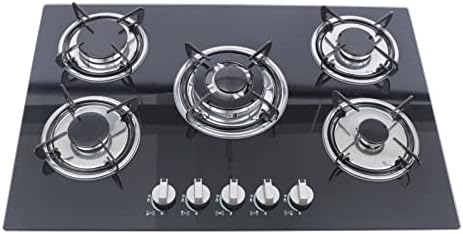 Biniliubi Table de cuisson gaz 5 feux vitrocéramique