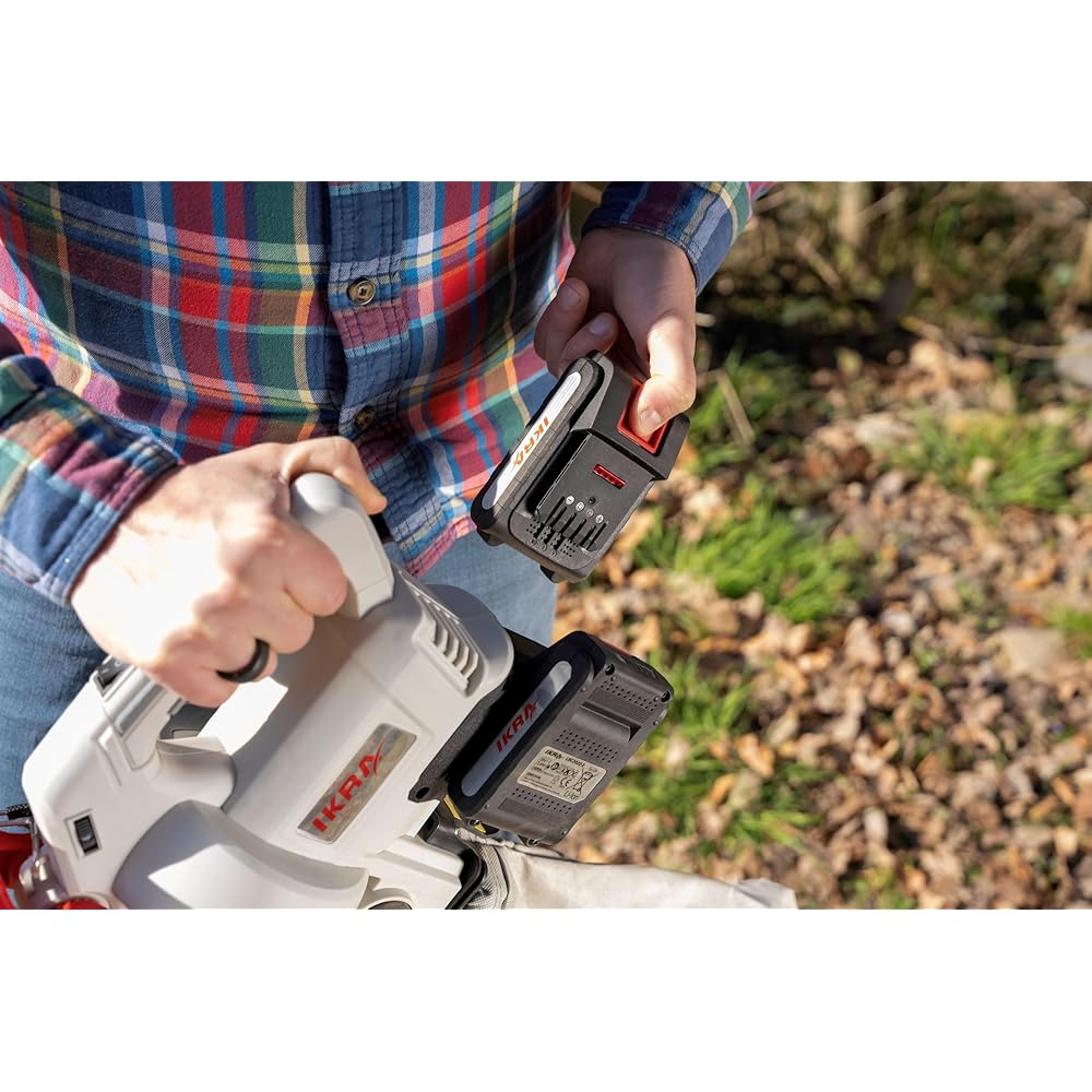 IKRA aspirateur souffleur de Feuilles à Batterie 3en1 IALS 2-20 INCL. 2X Batterie & Double Chargeur Rapide : Jardin