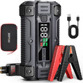 BRPOM Booster Batterie Voiture 5000A, 26800mAh Portable (Jusqu'à 8.5L Diesel & Tout Gaz), 12V Jump Starter, Démarreur de Batterie Avec Grand Ecran, QC 3.0 : Auto et Moto