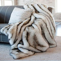 SKYLYZH Couverture Renard Imitation Fox Jet Fausse Fourrure pour Canapé Luxueux Faux Cuir PV vers Le Bas Lit Blanket Pied d'hiver Throw-60X150 cm : Cuisine et Maison