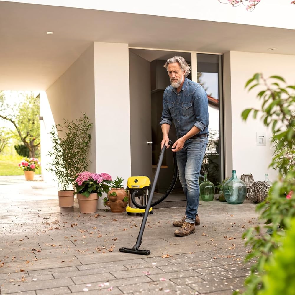 Kärcher WD 3-18 1.628-575.0 NASS-/Trockensauger 225W 17l Ohne Akku, Aspirateur Eau & poussière sur Batterie, Alu, Jaune, 18 V : Cuisine et Maison