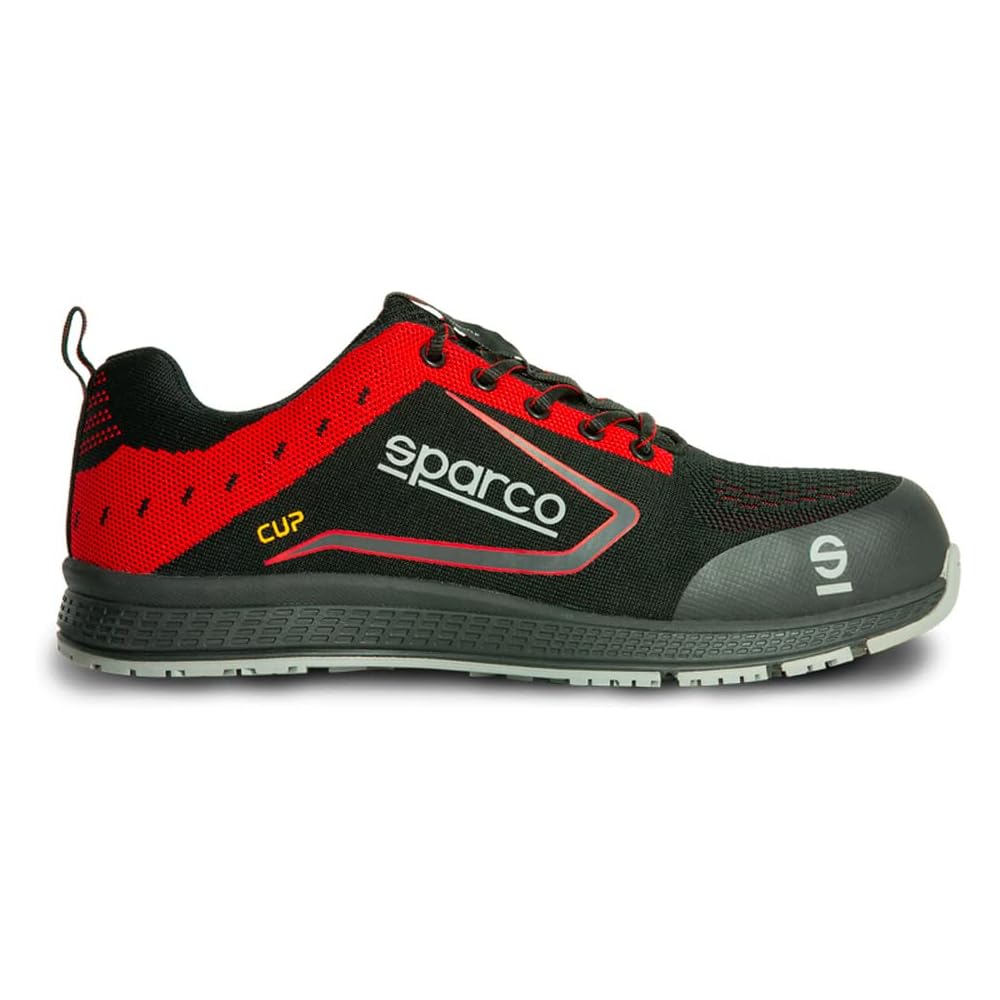 SPARCO Cup S1p, Chaussures de sécurité légères Cup S1P Albert Noir/Rouge Taille 40 Mixte : Mode