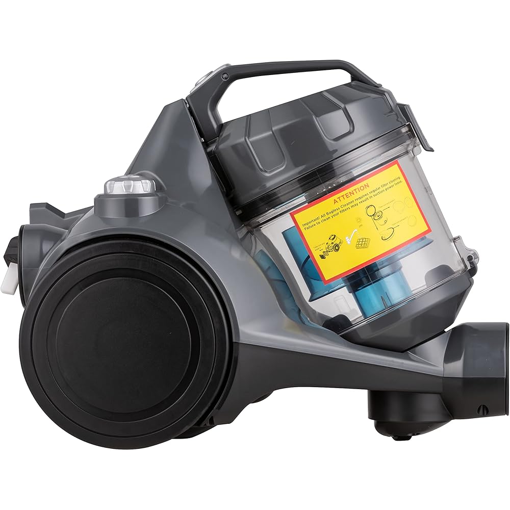 Amazon Basics 15KC-71EU4 Aspirateur sans Sac à Cylindre, Puissant pour Sols Durs et Tapis, Filtre Hepa, Compact et Léger, 700 W, 1,5 L, Noir/Bleu : Cuisine et Maison