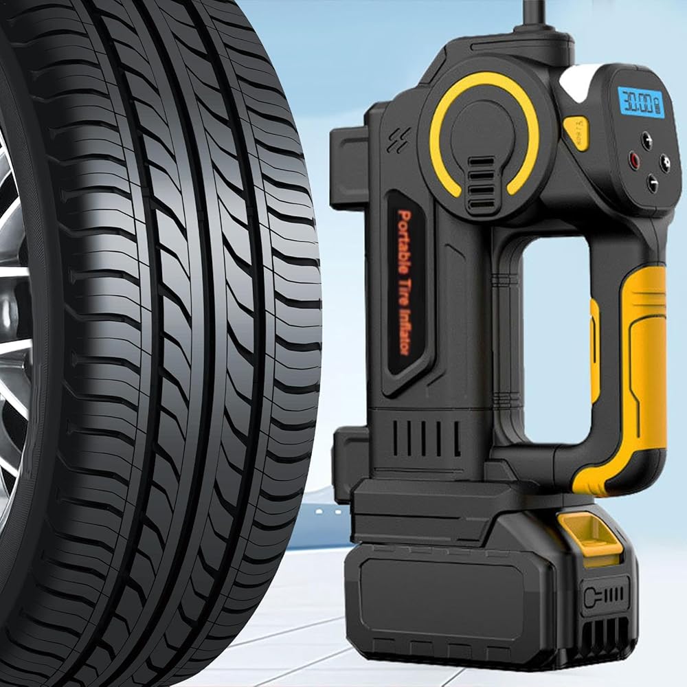 Compresseur d'air portable | Manomètre pour pneus | Pompe à air rechargeable | Manomètre pour voiture, SUV, moto, vélo et équipement sportif, gonflage compact et rapide pour Voyage et Eme : Auto et Moto