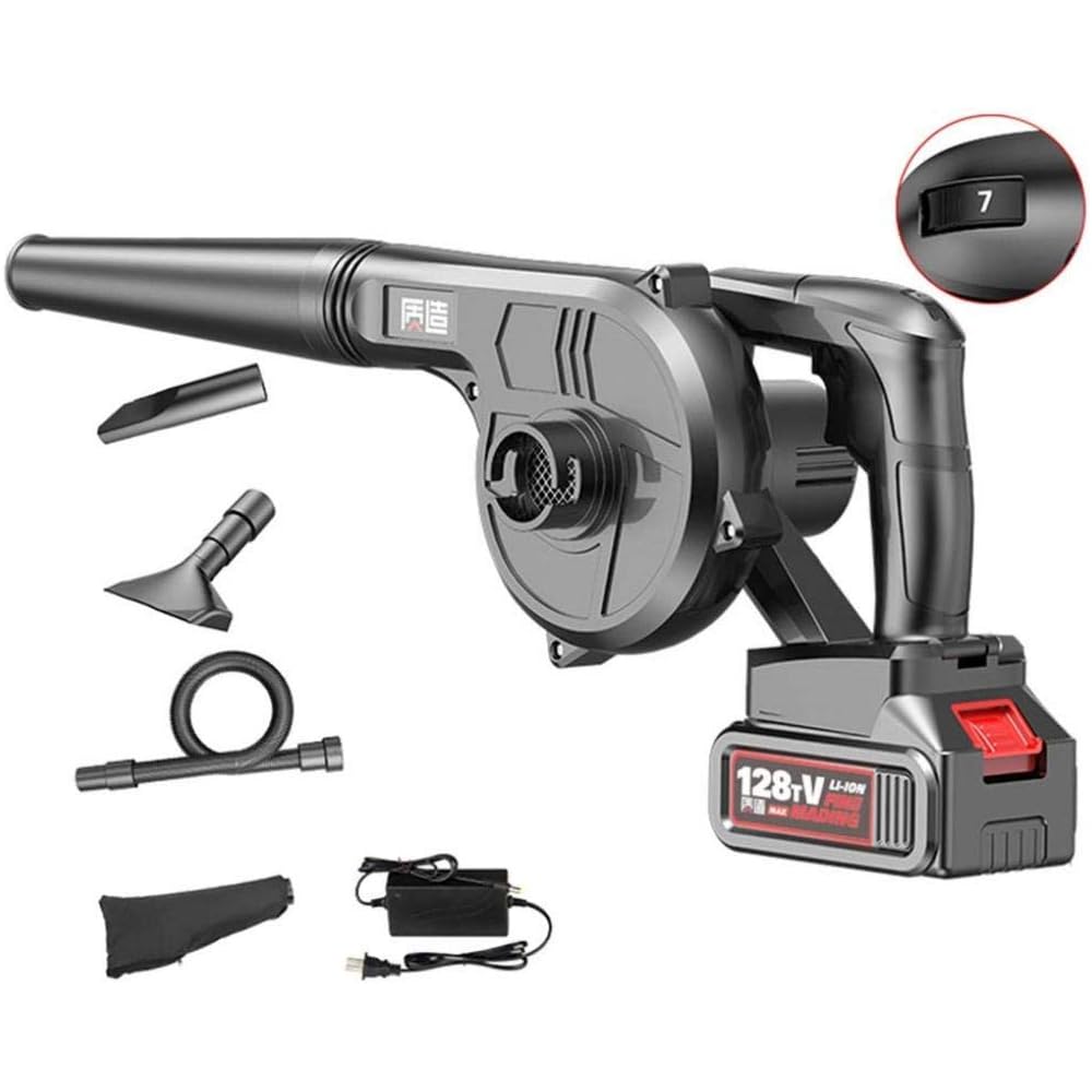 Souffleur De Jardin Et Aspirateur Et Déchiqueteur Léger, Souffleur De Feuilles électrique 3 en 1, Régulation à 7 Vitesses, Single Battery, 41800H : Jardin