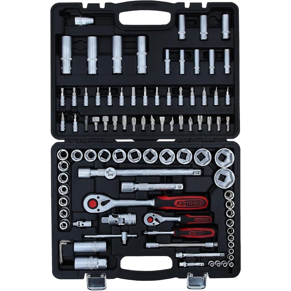 KS Tools 911.0694 Coffret de douilles F6 1/4''-1/2'' CHROMEmat 94 pièces : Bricolage