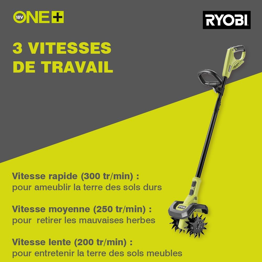 RYOBI Bineuse 18V 20cm 4 fraises