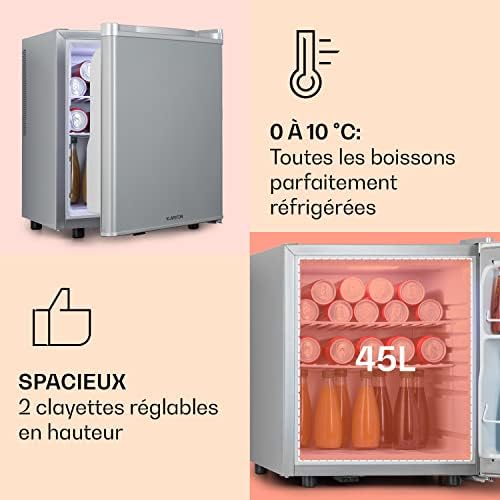 Klarstein Mini frigo de chambre 30L silencieux, réglable 5-15°C