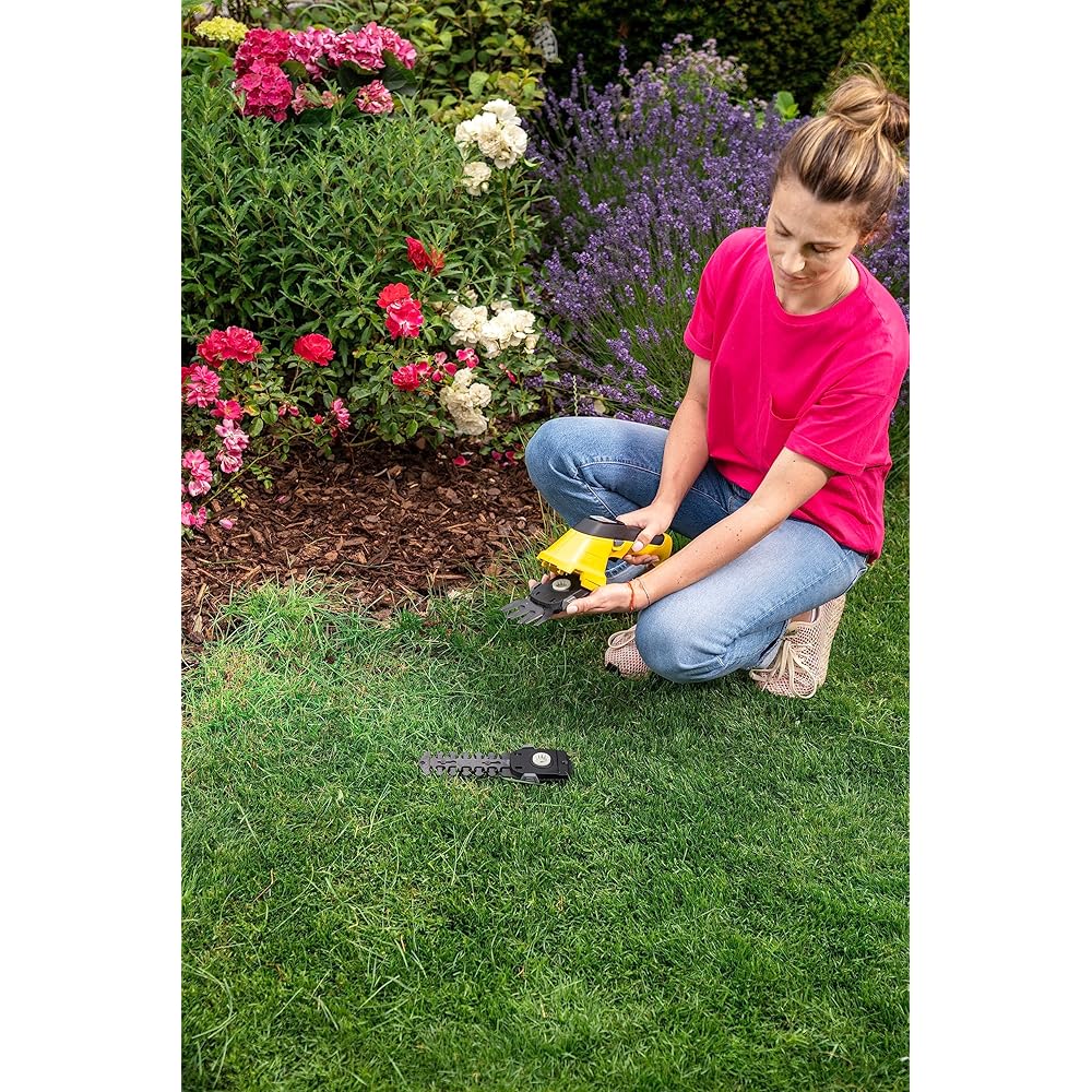 Kärcher Cisaille pour herbe et arbustes à batterie GSH 2 Plus, fonction 2 en 1 lame pour herbe 8 cm et lame pour arbustes 11 cm, puissance maximale 450-650 m, utilisable avec batterie exclue : Jardin