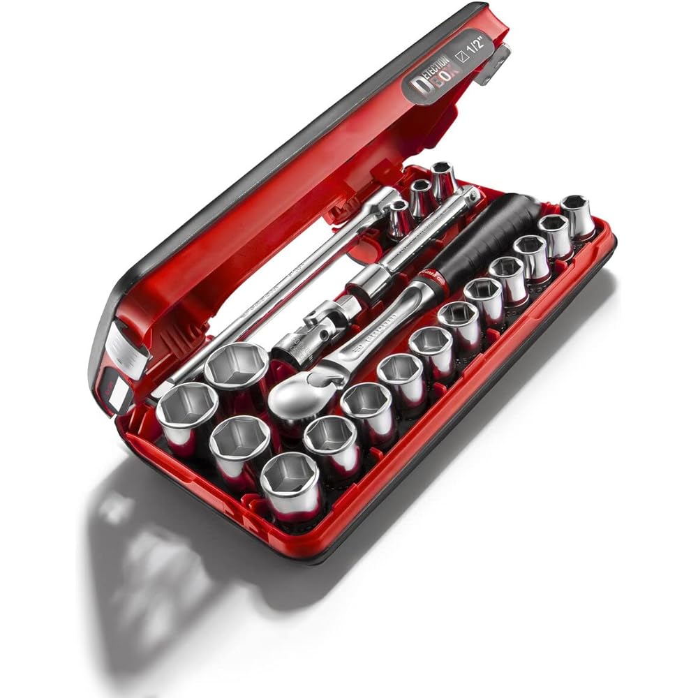 FACOM Coffret DBOX Douilles 20 Pièces 1/2 " 6 Pans Métriques avec Cliquet Haute Performance et Précision SL.DBOX1 : Bricolage