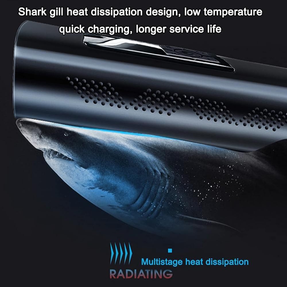 Boyuan Compresseur d'air Portable, Gonfleur de Pneu sans Fil 150 PSI, Batterie Li-ION Rechargeable 6000 mAh, Pompe à air Intelligente pour Pneu de Voiture, Banque d'alimentation SOS : Auto et Moto