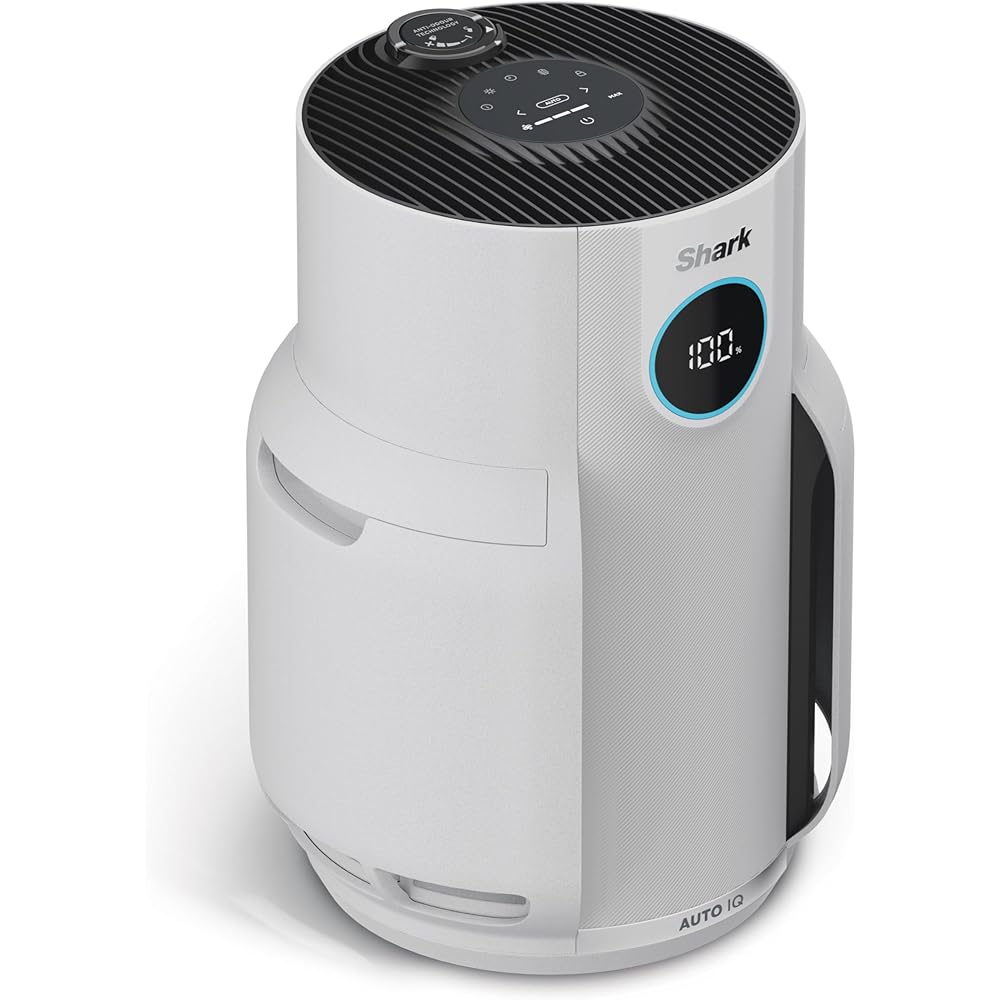Shark NeverChange jusqu'à 5 ans Purificateur d'air, Filtre HEPA 5 ans, Couverture 60m², Capture 99,97% des Allergènes, Mode Automatique,Silencieux, Affichage LED, pour Maison et Chambre, Blanc HP150EU : Cuisine et Maison