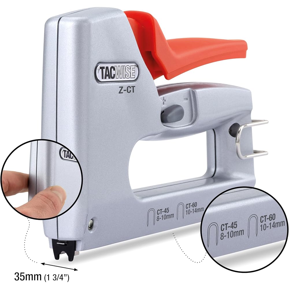 Tacwise 1787 Z-CT Duo Agrafeuse pour Câbles en Métal avec 25.000 Agrafes Blanches, Utilise les agrafes CT-45 et CT-60 : Bricolage