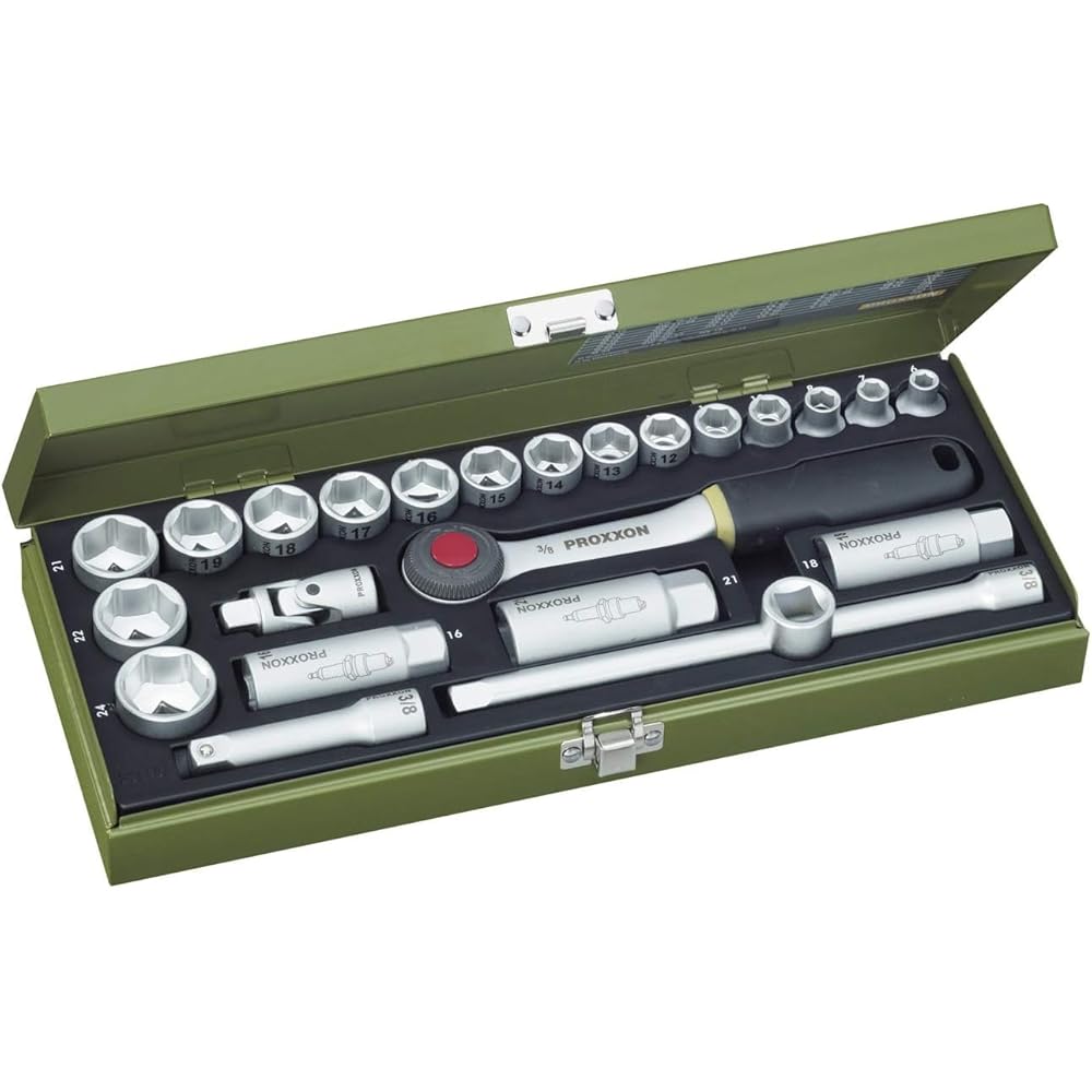Proxxon 23110 Jeu de clés à douille 24 pièces 3/8" : Bricolage