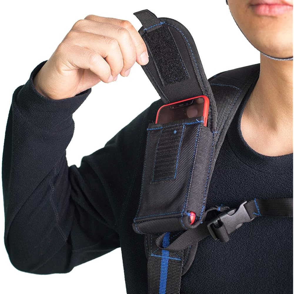 Dr.TOUGH Ceinture porte-outils pour homme avec bretelles rembourrées avec poche magnétique (sans outils), noir/bleu, Full Size : Bricolage