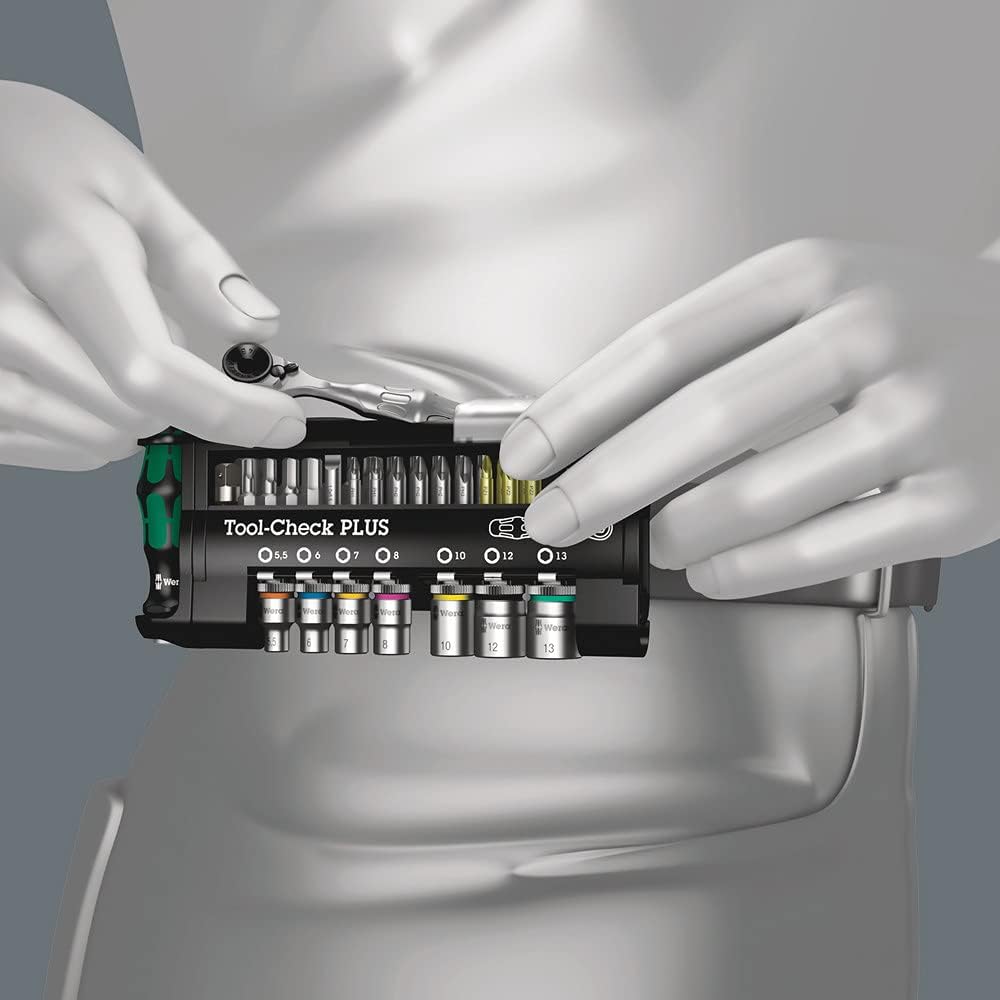 Wera 05056491001 Douilles et Mini-Cliquet "Tool-Check Plus Imperial", 39 pièces, Argent Multicolore : Bricolage