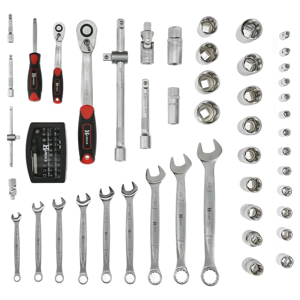 Caisse à outils remplie Hanger - 121 pièces essentielles : Bricolage