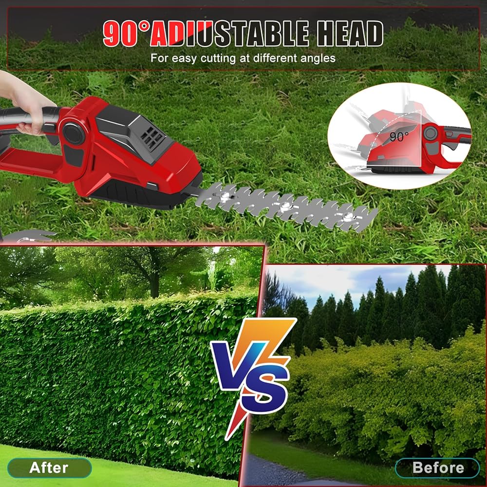 Hedge Brushless Taille Haie Batterie Compatible avec Milwaukee 18V M18 Cisailles à arbustes électriques Sculpte Haie et Taille Herbes sans Fil Taille Haie Electrique Cisaille à Gazon (sans Batterie) : Jardin