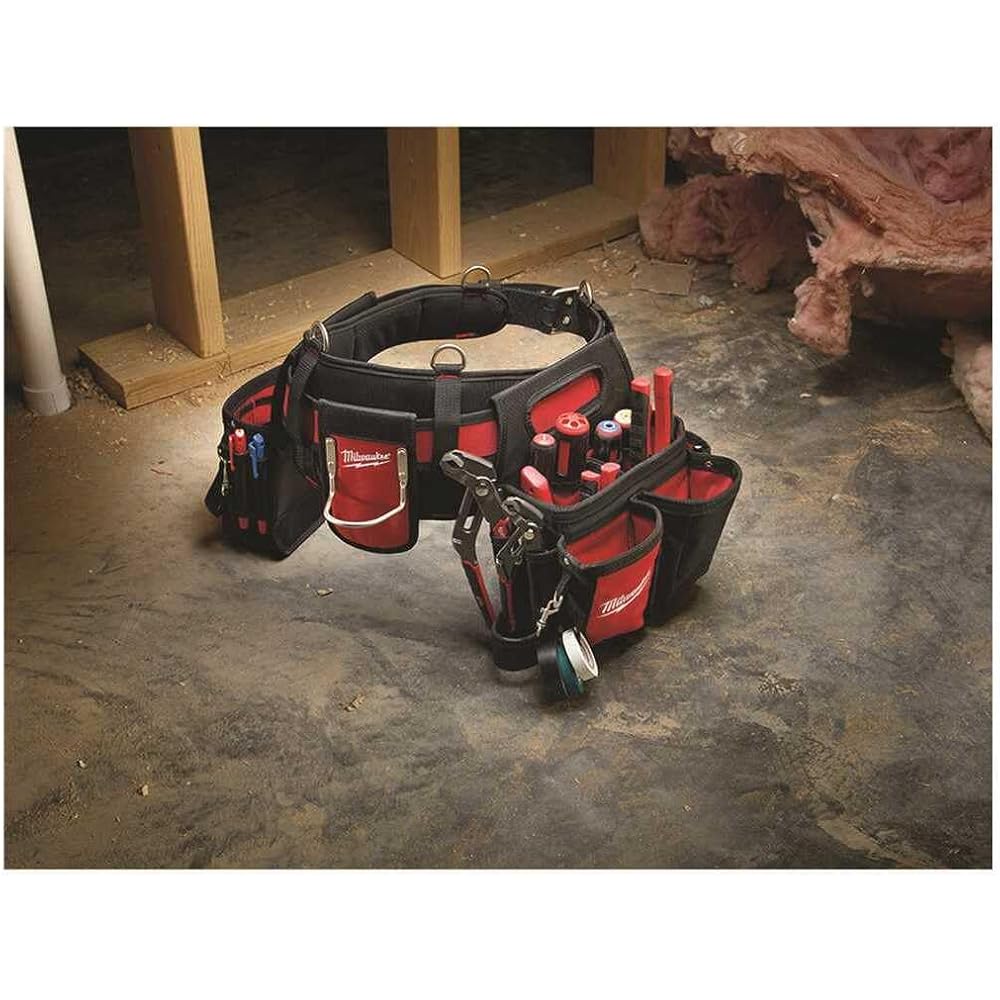 Milwaukee 48 22 8110 Ceinture de travail 29 poches Rouge/noir : Bricolage