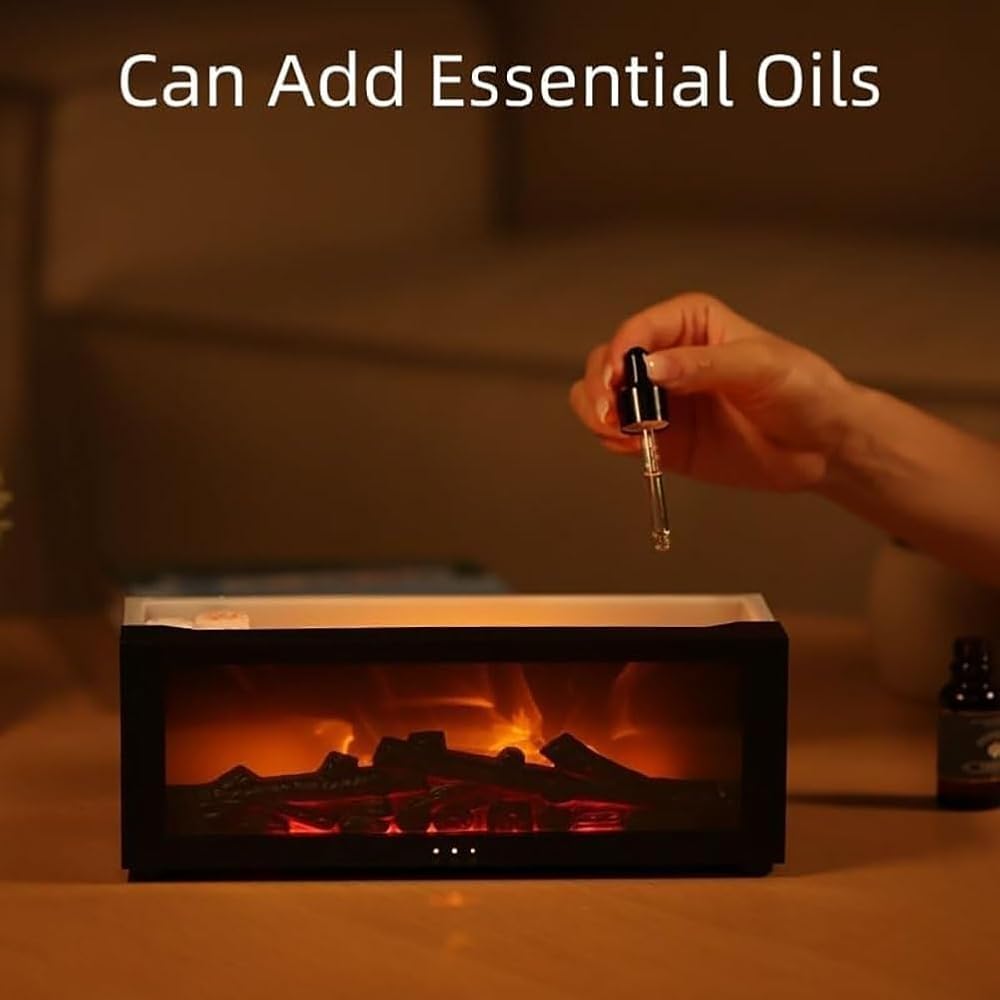 Diffuseur de braises, diffuseur de cheminée, diffuseur de flamme confortable avec arrêt automatique, diffuseur de flamme volcanique for huiles essentielles, télécommande sans fil, diffuseur d'huiles d : Hygiène et Santé